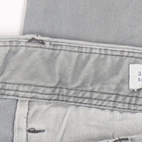 GAP Men's Grey Slim Fit Chino Trousers Size 34x32
