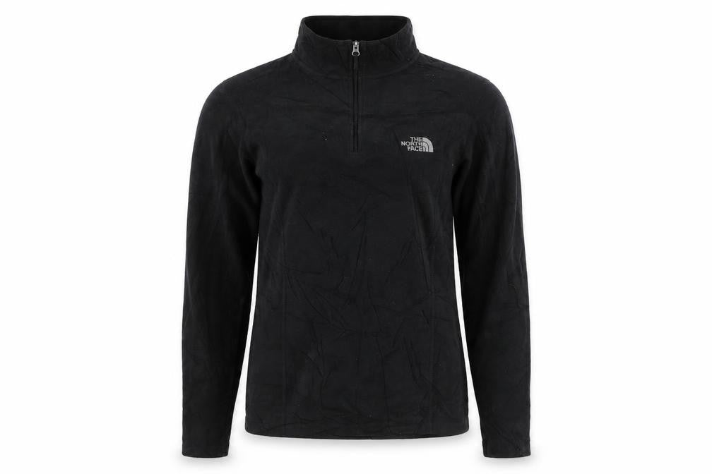 Front view of The North Face Women's Black Small 1/4 Zip Fleece Sweatshirt