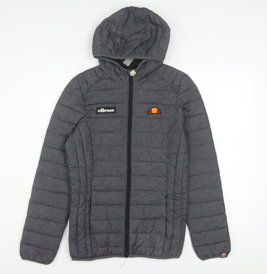 Ellesse Womens Grey Size 6 Hooded Puffer Jacket