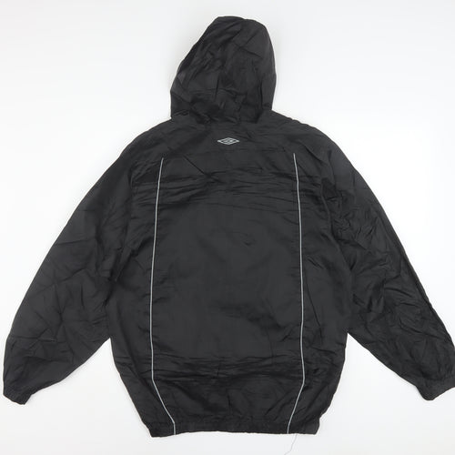 Umbro Mens Black S Lightweight Hooded Windbreaker Jacket