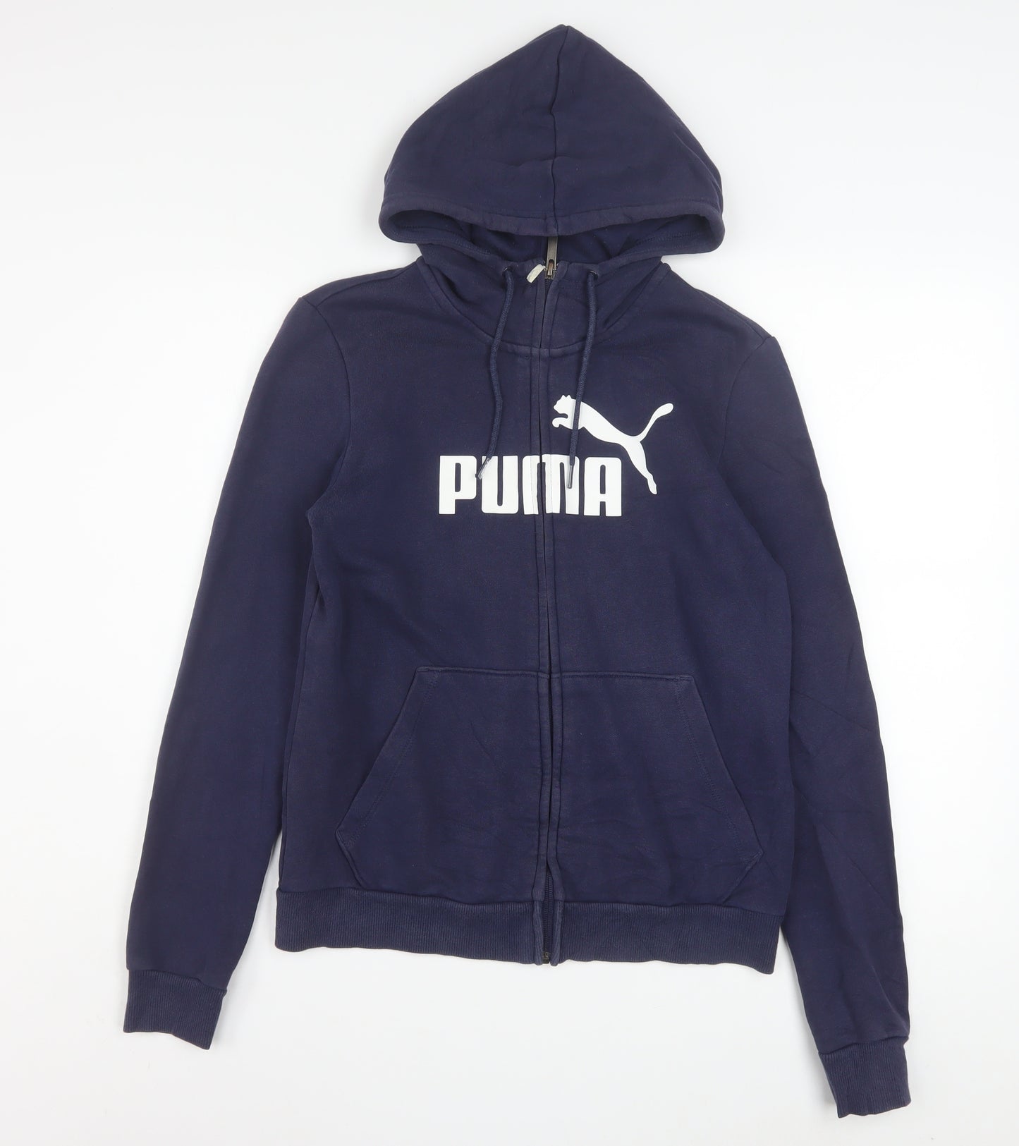 PUMA Women's Navy Full Zip Hoodie Size 12 Cotton Blend