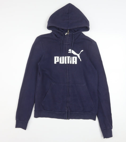 PUMA Women's Navy Full Zip Hoodie Size 12 Cotton Blend