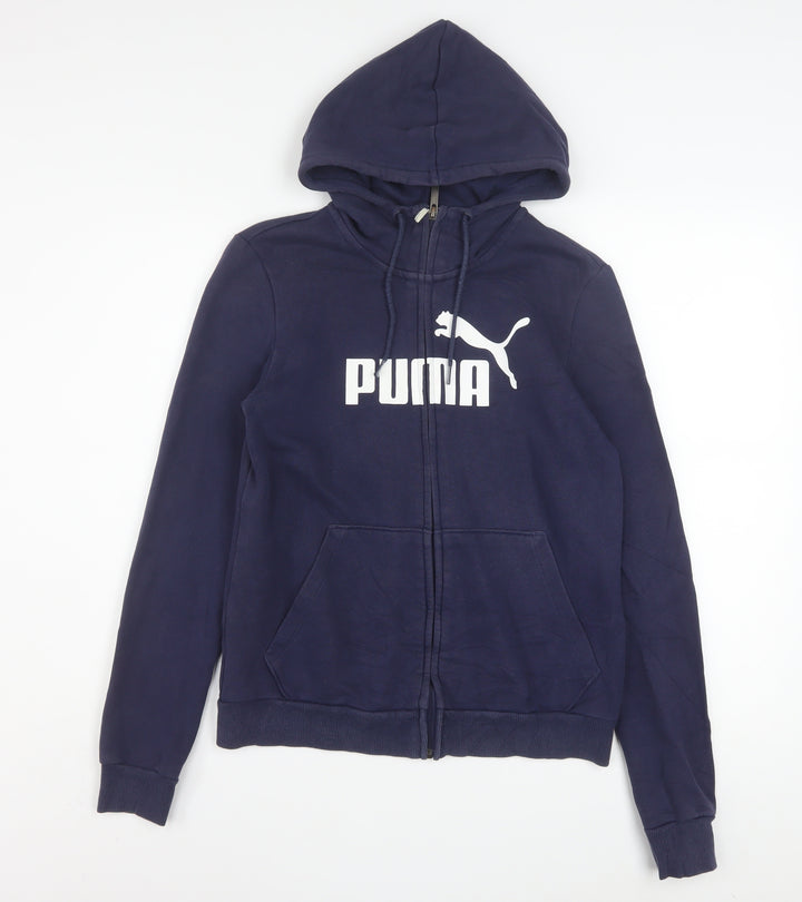 PUMA Women's Navy Full Zip Hoodie Size 12 Cotton Blend