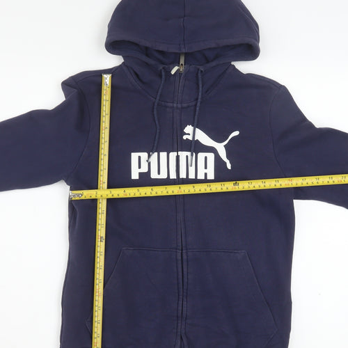 PUMA Women's Navy Full Zip Hoodie Size 12 Cotton Blend