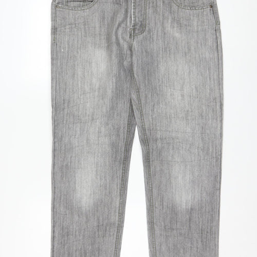 Levi's Retro Jeans Men's Grey Straight Leg 36 Waist Cotton Denim