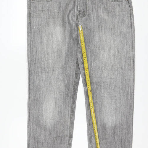 Levi's Retro Jeans Men's Grey Straight Leg 36 Waist Cotton Denim