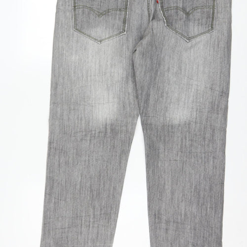 Levi's Retro Jeans Men's Grey Straight Leg 36 Waist Cotton Denim