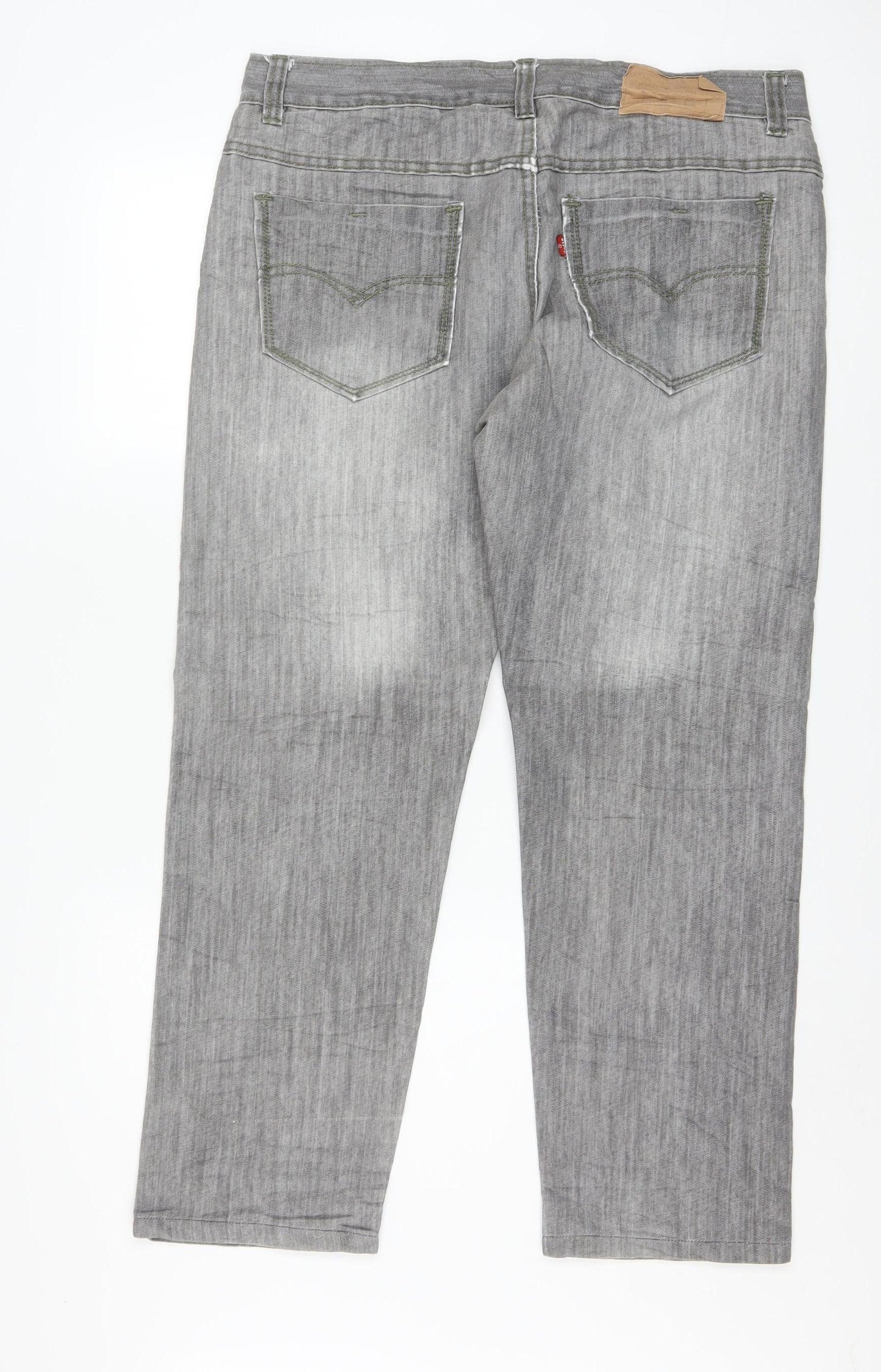 Levi's Retro Jeans Men's Grey Straight Leg 36 Waist Cotton Denim