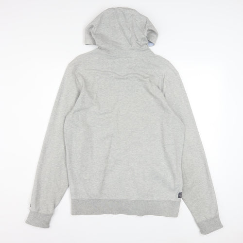 Tommy Hilfiger Men's Grey Full Zip Hoodie Size S Vintage Fit