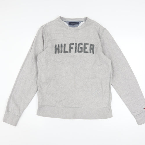 Tommy Hilfiger Men's Grey Crew Neck Logo Sweatshirt M