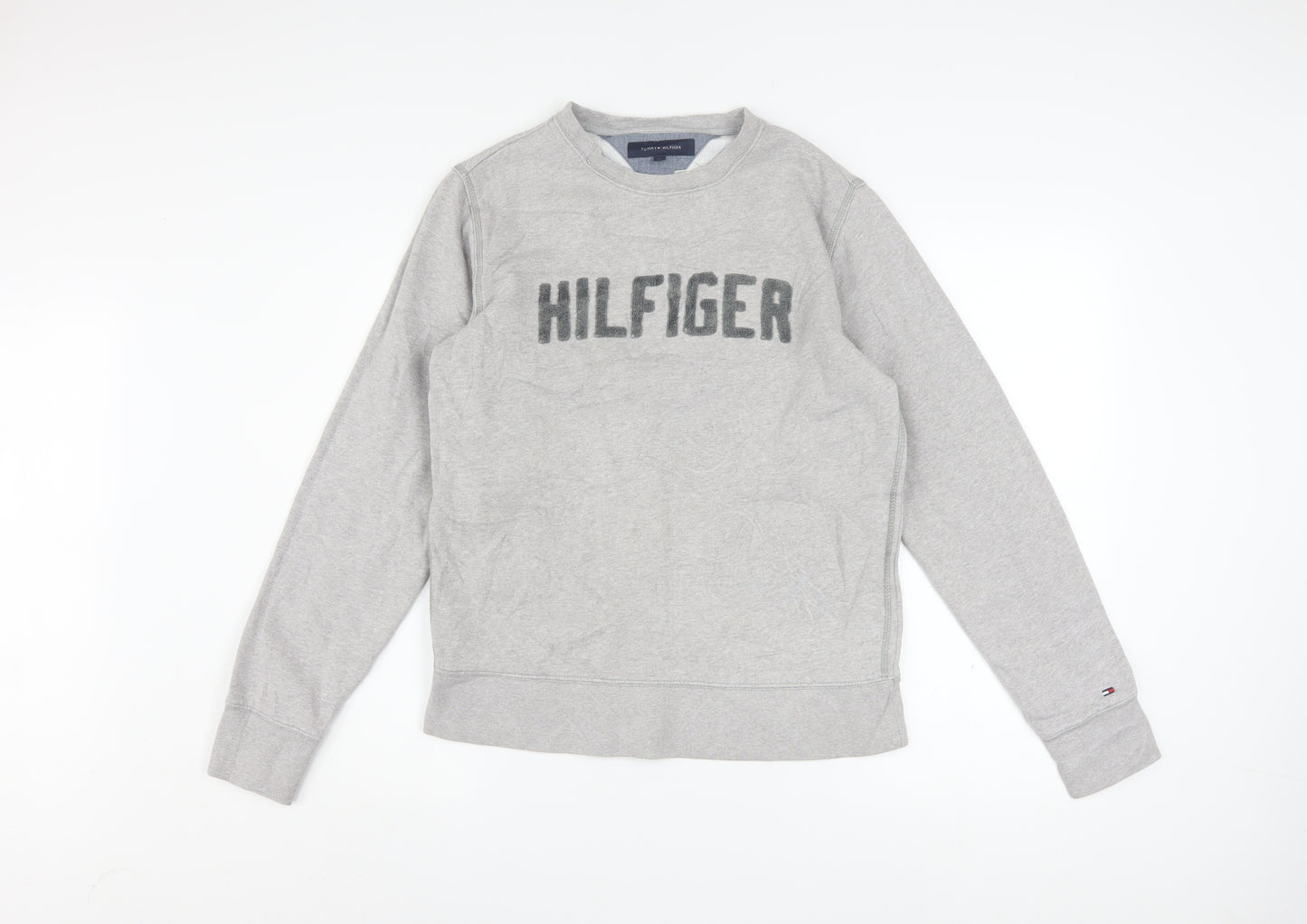 Tommy Hilfiger Men's Grey Crew Neck Logo Sweatshirt M