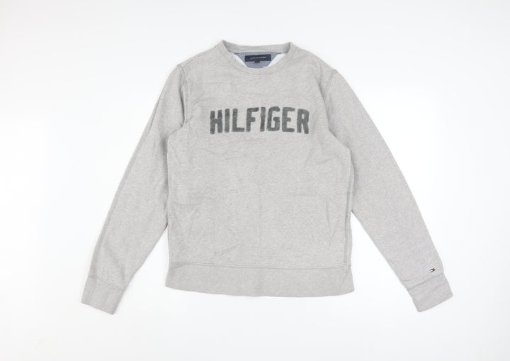 Tommy Hilfiger Men's Grey Crew Neck Logo Sweatshirt M