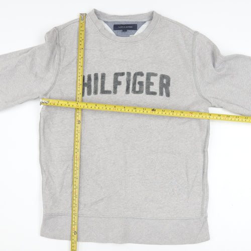 Tommy Hilfiger Men's Grey Crew Neck Logo Sweatshirt M