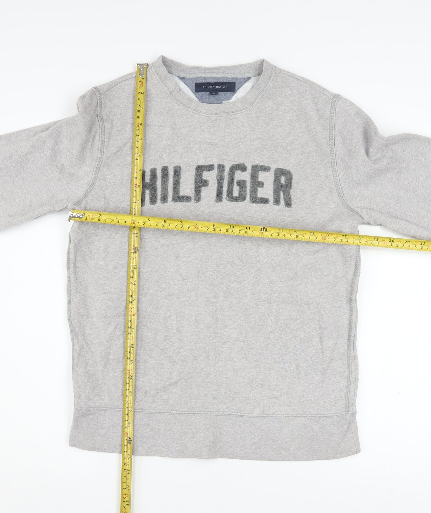 Tommy Hilfiger Men's Grey Crew Neck Logo Sweatshirt M