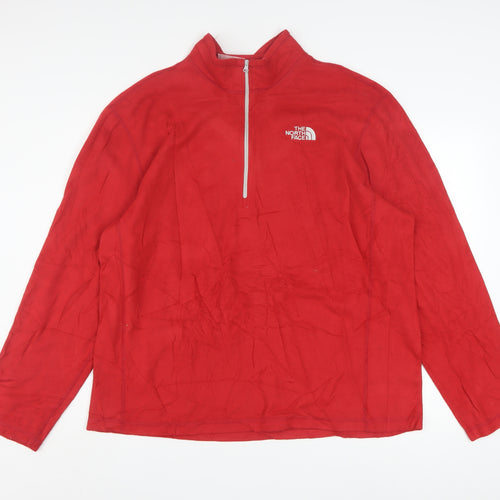 The North Face Mens Red XL Fleece 1/4 Zip Pullover Sweatshirt