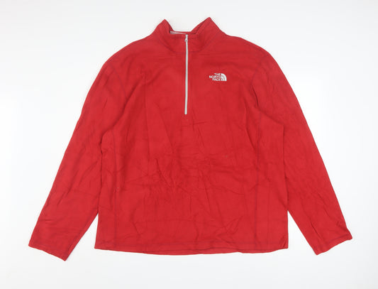 The North Face Mens Red XL Fleece 1/4 Zip Pullover Sweatshirt