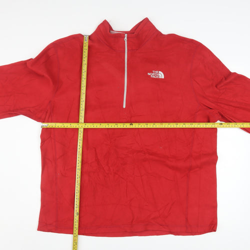 The North Face Mens Red XL Fleece 1/4 Zip Pullover Sweatshirt