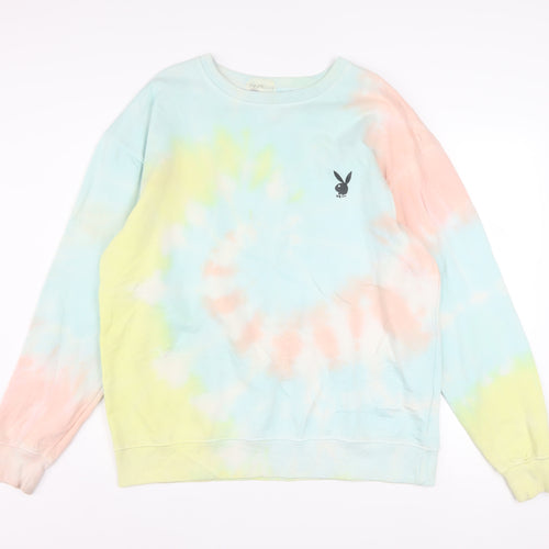 Playboy x Missguided Women's Multicoloured Tie-Dye Pullover Sweatshirt Size S