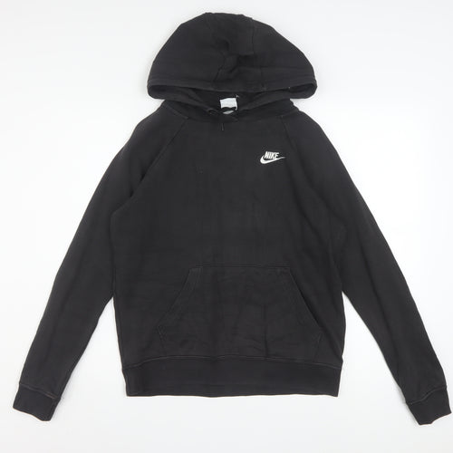 Nike Men's Black Pullover Hoodie Small Fleece Logo Sweatshirt