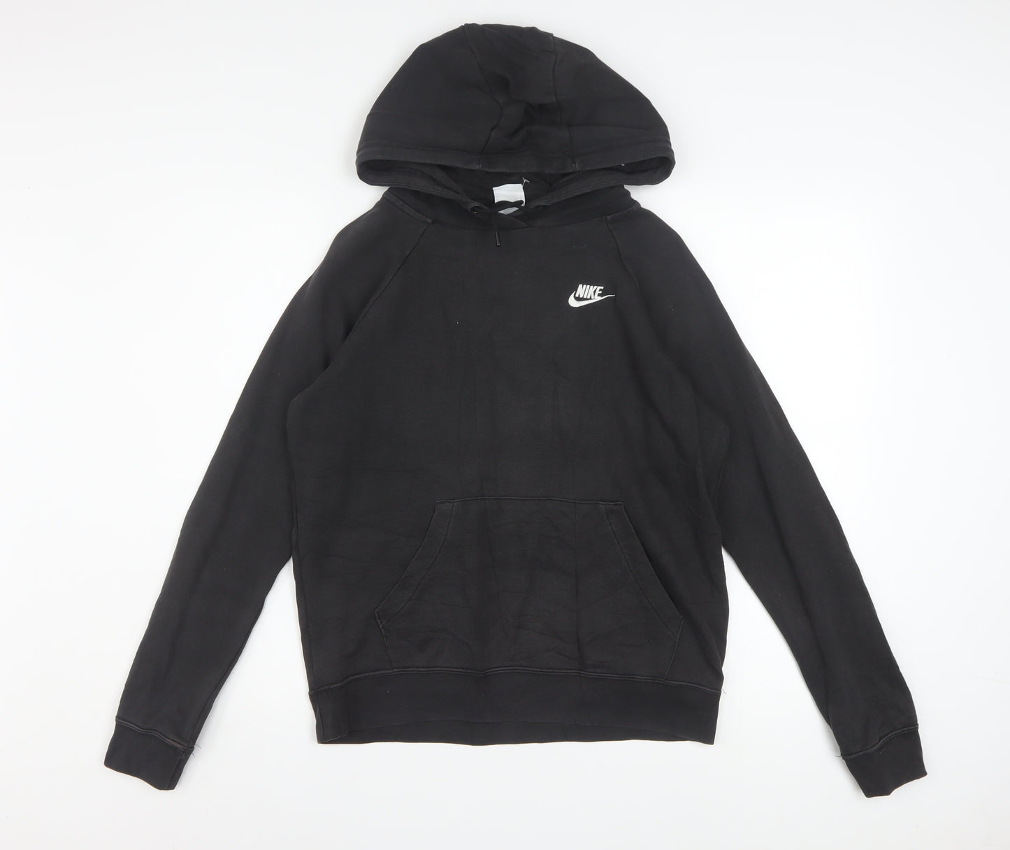 Nike Men's Black Pullover Hoodie Small Fleece Logo Sweatshirt
