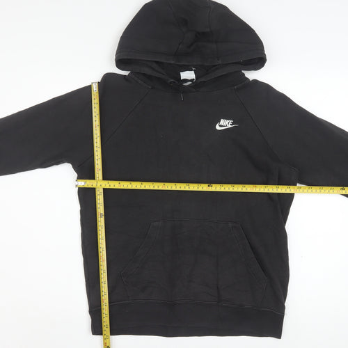Nike Men's Black Pullover Hoodie Small Fleece Logo Sweatshirt