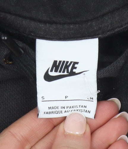 Nike Men's Black Pullover Hoodie Small Fleece Logo Sweatshirt
