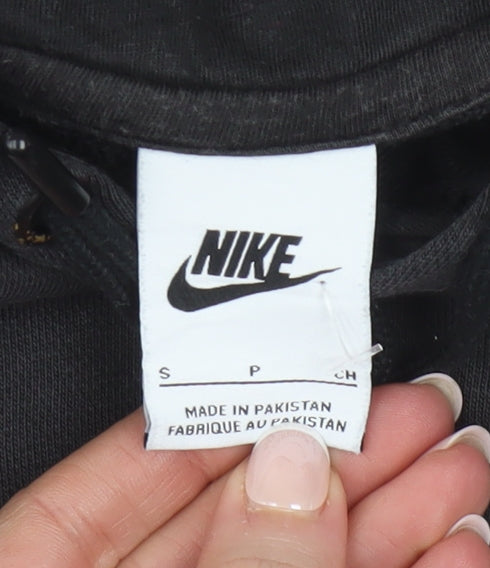 Nike Men's Black Pullover Hoodie Small Fleece Logo Sweatshirt