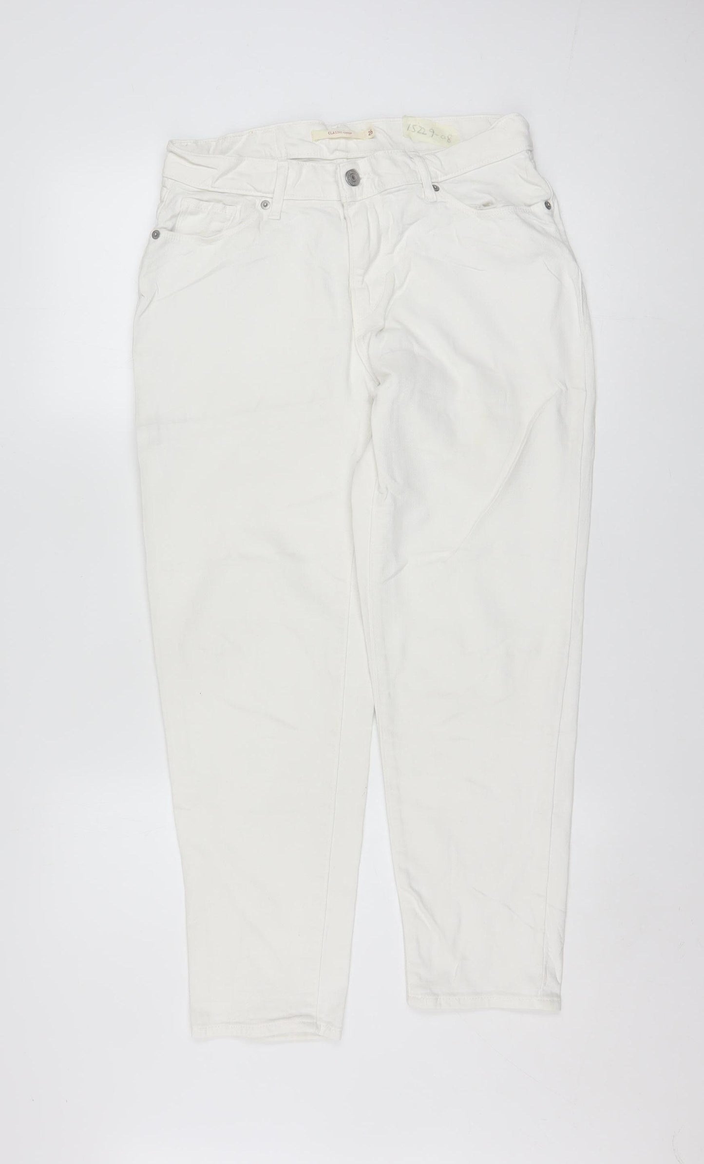 Levi's Women's White Classic Crop Denim Jeans Size 26 Regular Fit