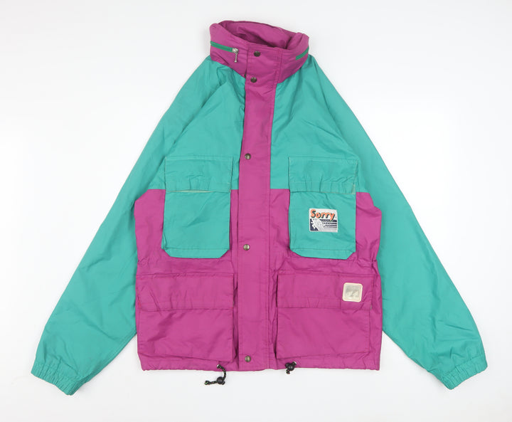 Sorry Vintage Women's Multicoloured Size 18 Ski Jacket Nylon 80s Style