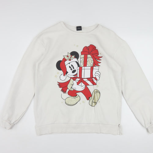 Disney at Primark Girls Beige Mickey Mouse Christmas Sweatshirt 14-15 Years