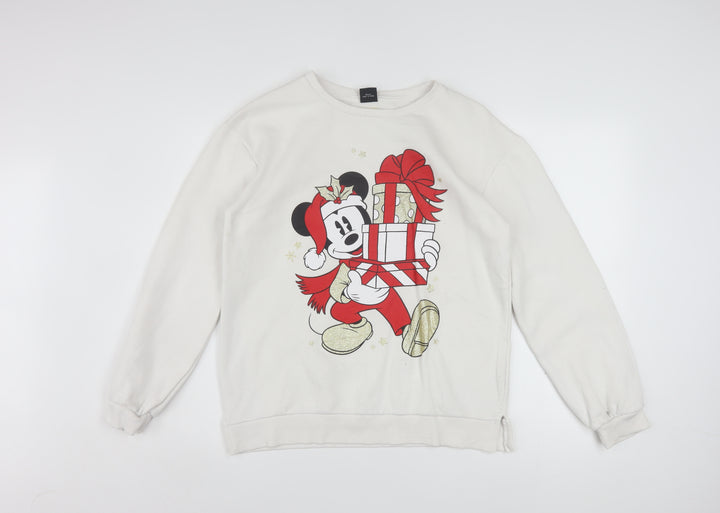Disney at Primark Girls Beige Mickey Mouse Christmas Sweatshirt 14-15 Years