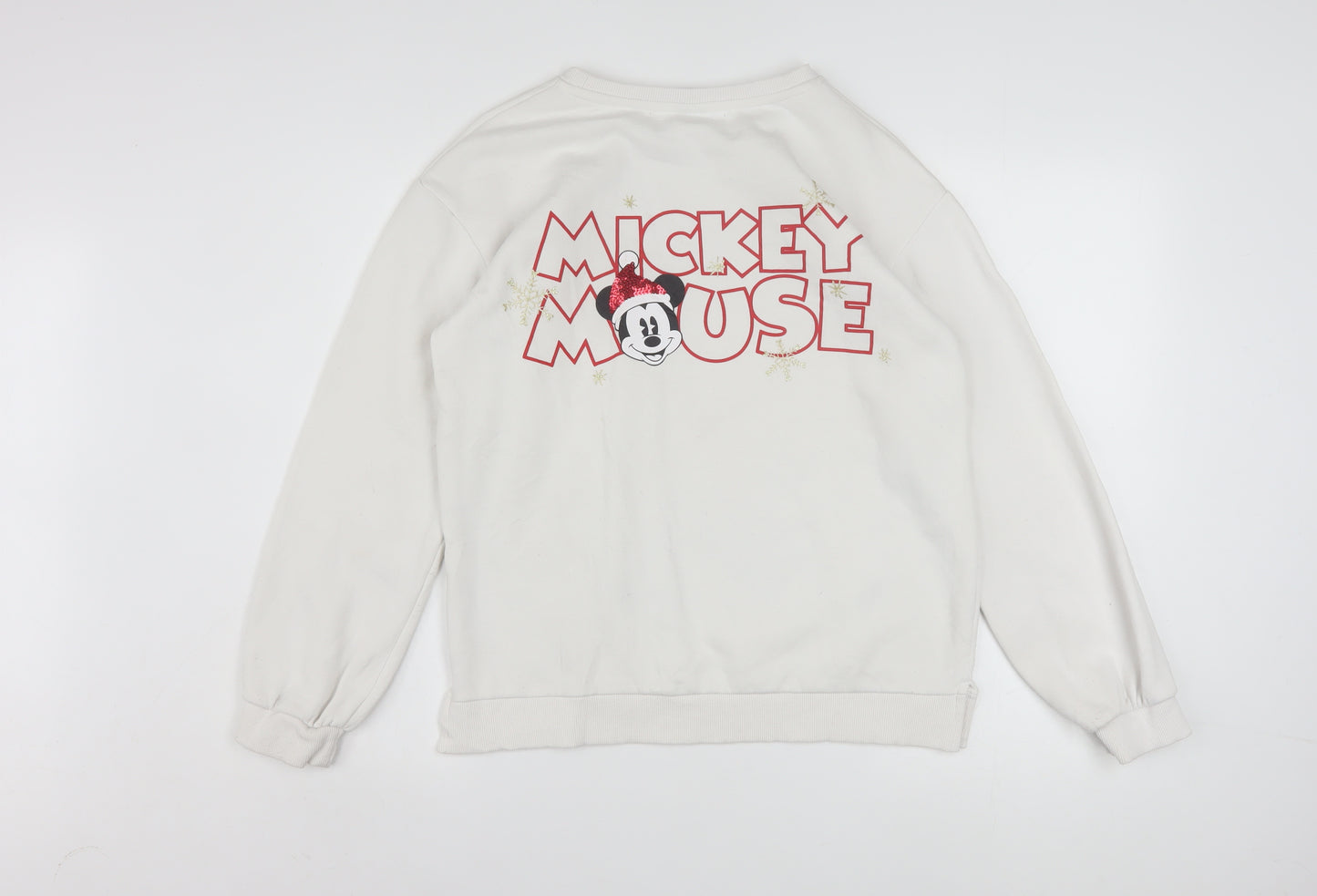 Disney at Primark Girls Beige Mickey Mouse Christmas Sweatshirt 14-15 Years
