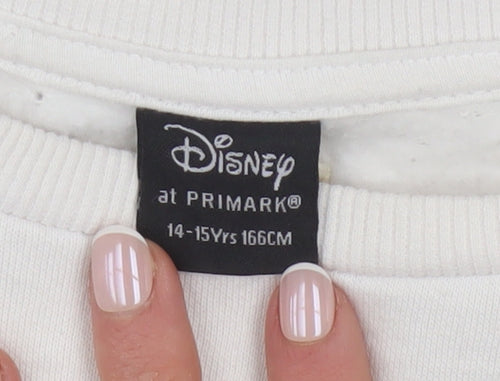 Disney at Primark Girls Beige Mickey Mouse Christmas Sweatshirt 14-15 Years