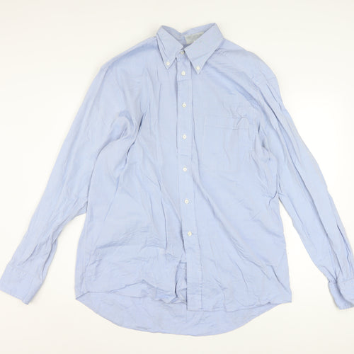 Hugo Boss Men's Blue 41 Button-Down Long Sleeve Cotton Shirt