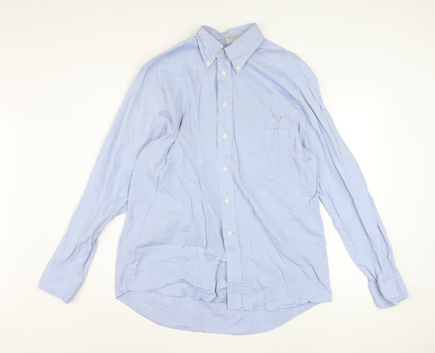 Hugo Boss Men's Blue 41 Button-Down Long Sleeve Cotton Shirt