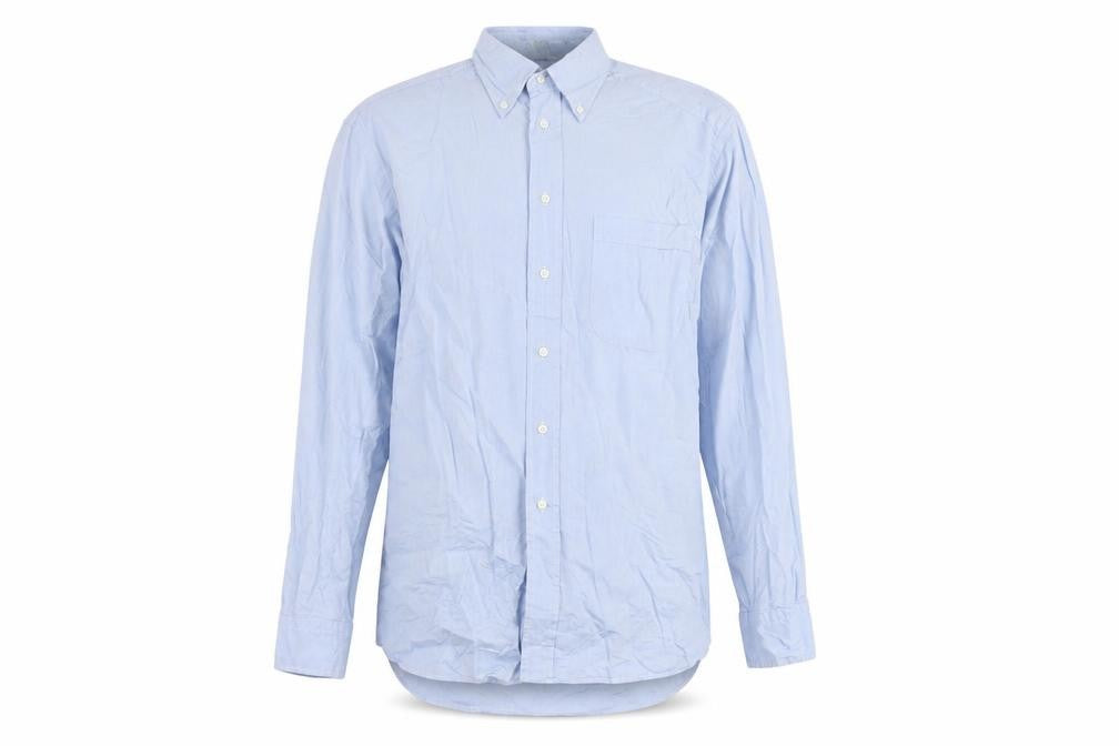 Front view of Hugo Boss Men's Blue 41 Button-Down Long Sleeve Cotton Shirt