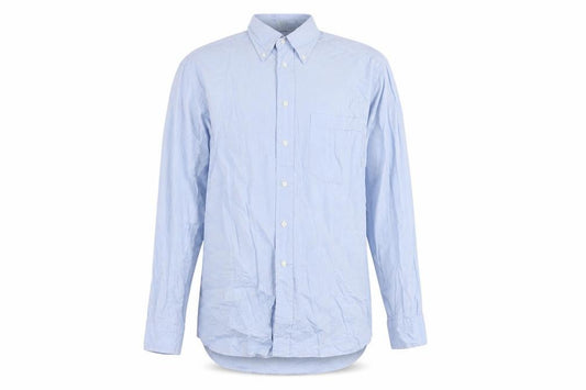 Front view of Hugo Boss Men's Blue 41 Button-Down Long Sleeve Cotton Shirt