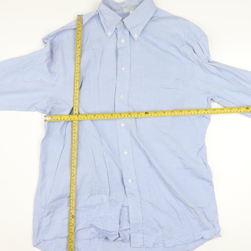 Hugo Boss Men's Blue 41 Button-Down Long Sleeve Cotton Shirt