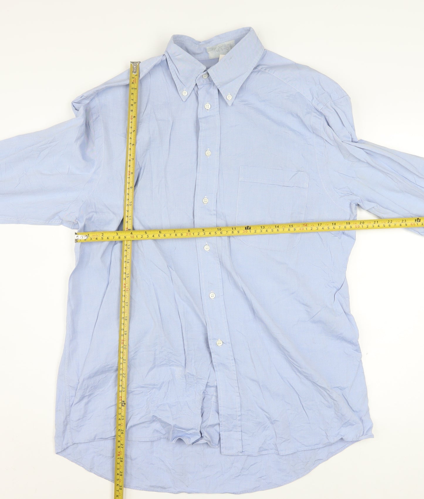 Hugo Boss Men's Blue 41 Button-Down Long Sleeve Cotton Shirt