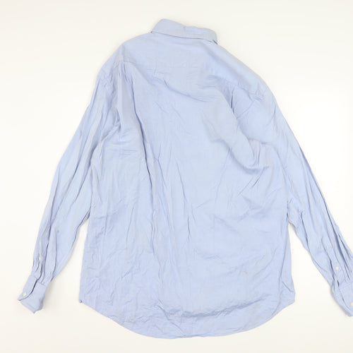 Hugo Boss Men's Blue 41 Button-Down Long Sleeve Cotton Shirt