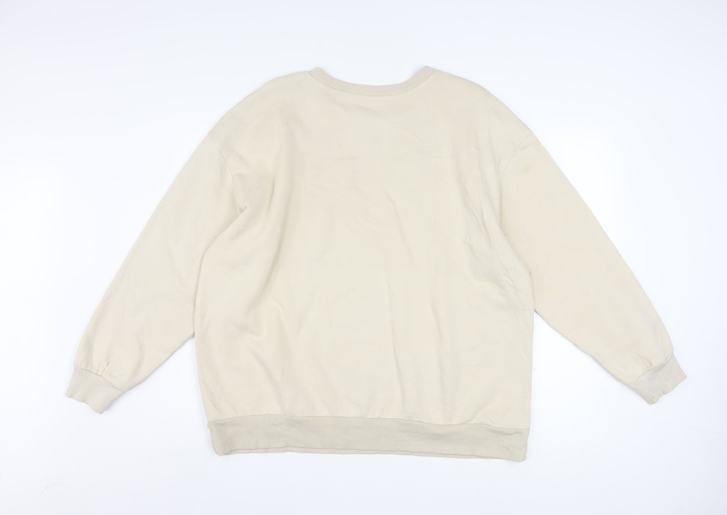 Disney Classics at George Women Beige Stitch Sweatshirt L Pullover Cotton Blend