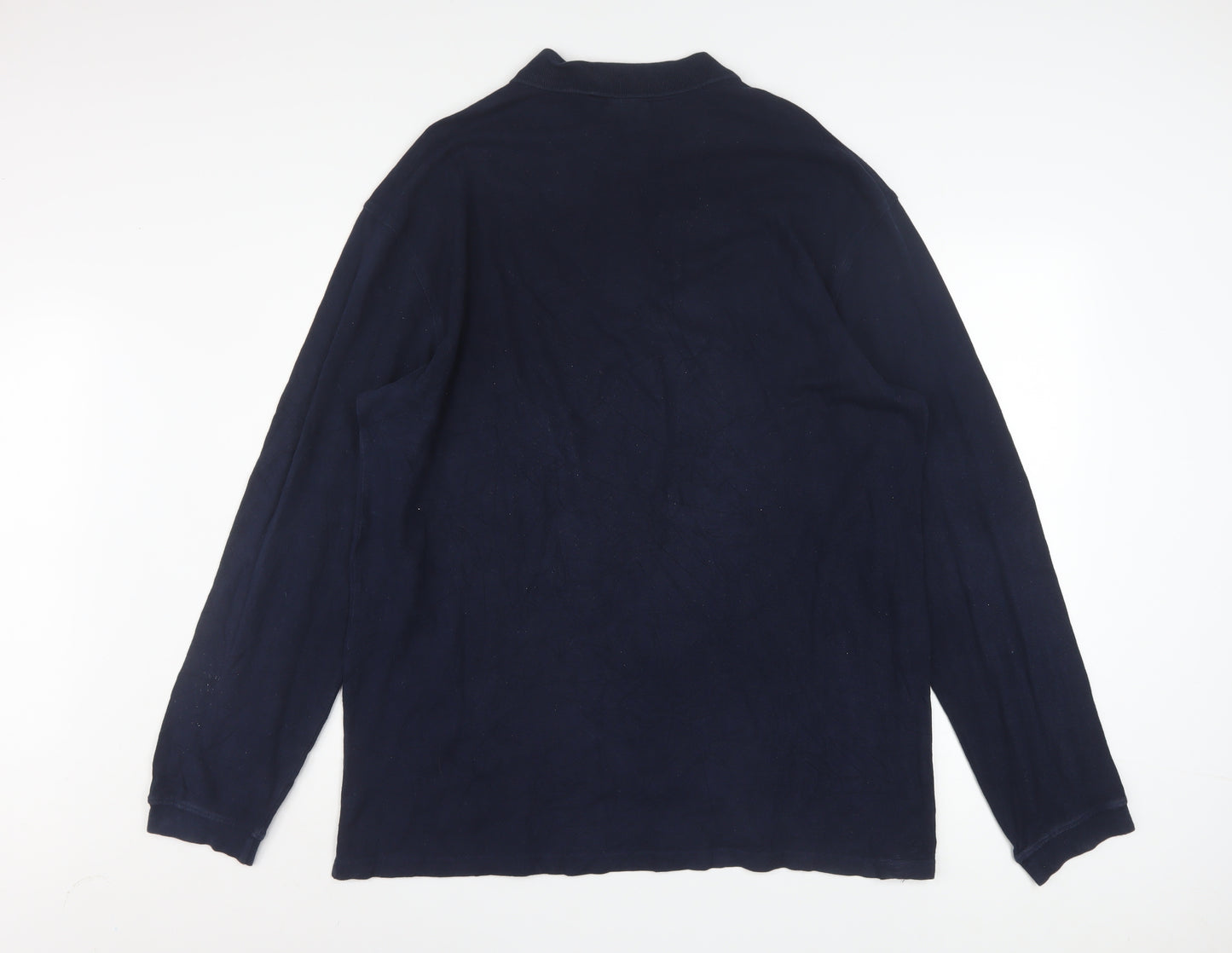 Russell Mens Blue XL Long Sleeve Collared Button-Up Polo Shirt