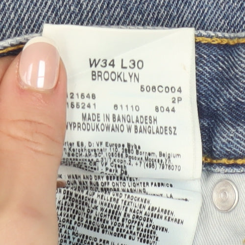 Lee Men's Blue Brooklyn Straight Leg Jeans W34 L30 Denim
