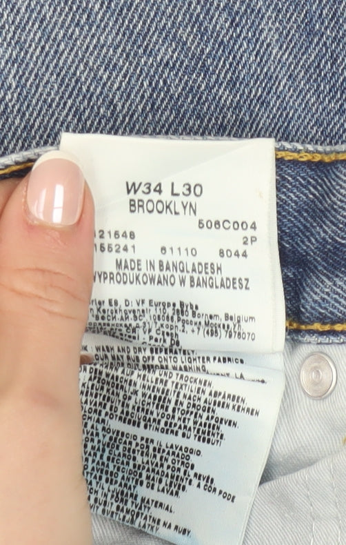 Lee Men's Blue Brooklyn Straight Leg Jeans W34 L30 Denim