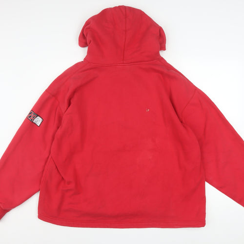 Walt Disney World Red Mickey Mouse Hoodie Women XL Pullover Fleece Sweatshirt