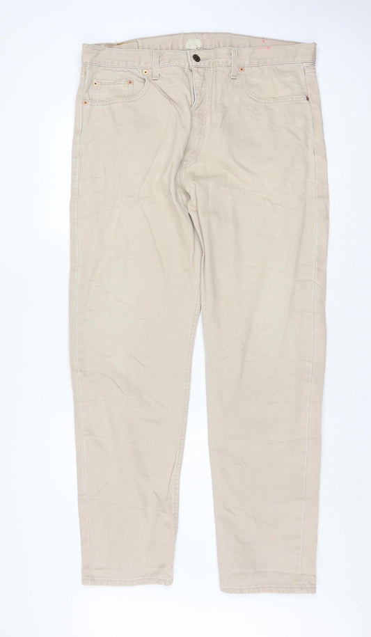 Levi’s Men Beige Straight Regular Fit Jeans W40 L40