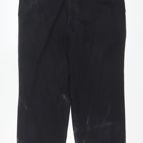 Lee Men's Black Straight Fit Chino Trousers 38x29 Cotton Blend