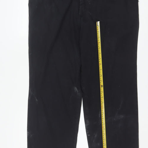 Lee Men's Black Straight Fit Chino Trousers 38x29 Cotton Blend