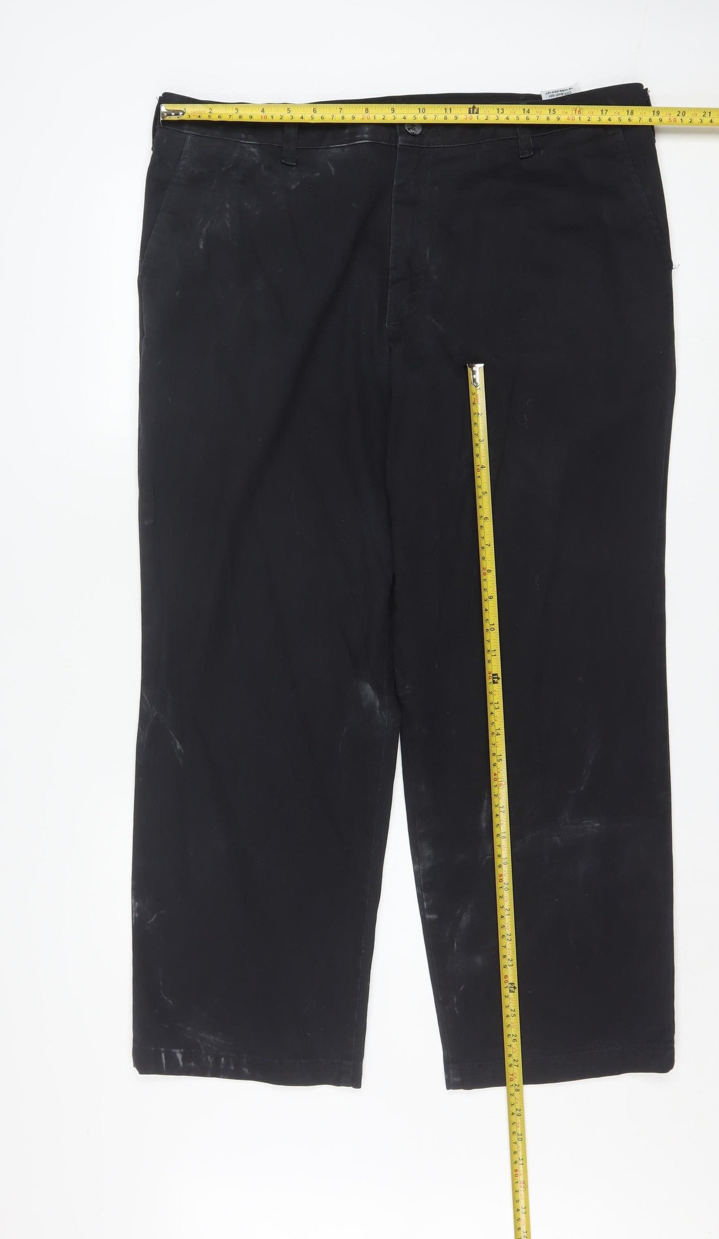 Lee Men's Black Straight Fit Chino Trousers 38x29 Cotton Blend