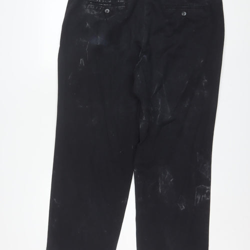 Lee Men's Black Straight Fit Chino Trousers 38x29 Cotton Blend